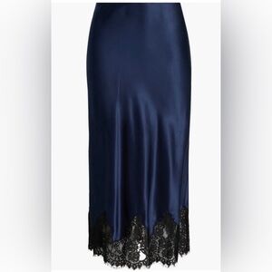 Reformation Carolina Silk Maxi Skirt Navy